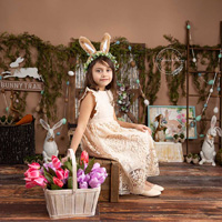 Fox Easter Day Rabbit Carrot Vinyl/fabric Backdrop Designed By Blanca Perez