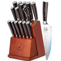 16-Piece Japanese Knife Sets with Removable Block