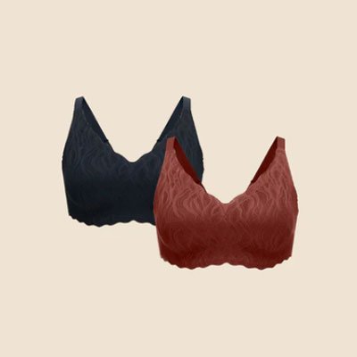 Classic V-Neck Stretch Lace Wireless Seamless Bra(2 Pack)