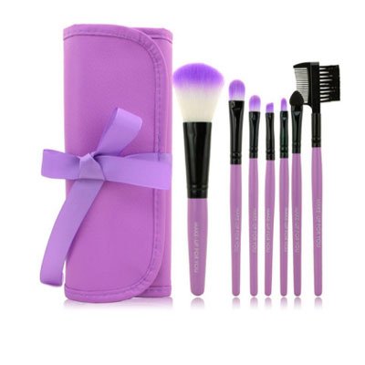 7 pc Makeup Brush Set In Purple Case 7 pc Makeup Brush Set In Purple Case