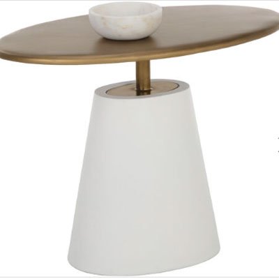 Kadin 22.75 X 19 inch White Outdoor Side Table