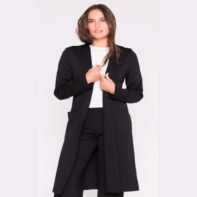 Black Ponte Knit Smoking Jacket
