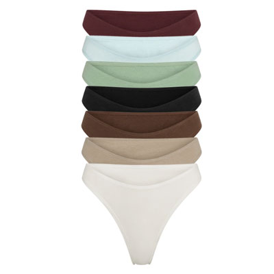 ORGANIC COTTON & HEMP  Thong 7-Pack