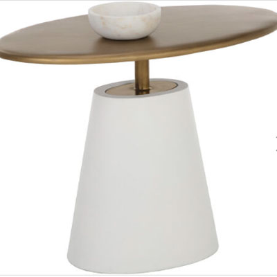 Kadin 22.75 X 19 inch White Outdoor Side Table